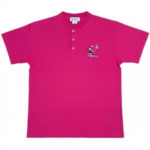 Vintage 90s Walt Disney World 20 Years of Magic Pink Henley T-Shirt